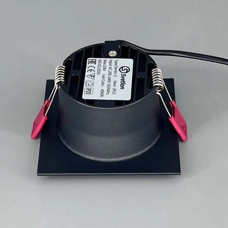 фото Свет-к LED (S2910) встр. квадр. 220-240V SMD 1*10W 4000K черный +V