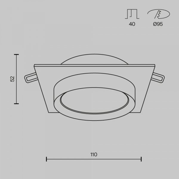 фото Встраиваемый светильник Maytoni Technical Hoop DL086-GX53-SQ-B, черный