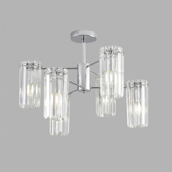 фото Хром/прозрачный, металл/хрусталь Люстра подвесная E14 6*40W 220V FAVLA CLASSI, арт. 8348/6C