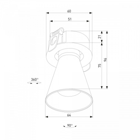 фото Светильник встраиваемый поворотный светодиодный с антибликовой решеткой Bell 8W 4000K белый 25097/LED