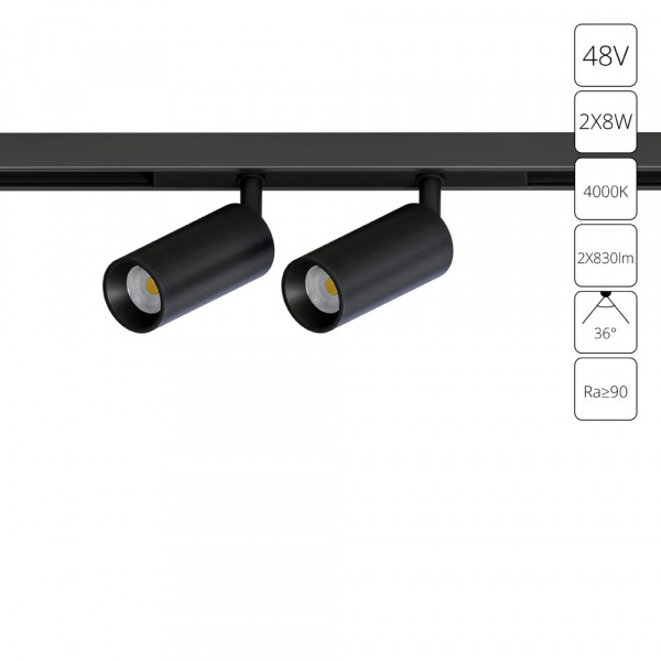 Магнитный трековый светильник Arte Lamp OPTIMA A7260PL-2BK