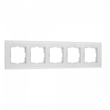 фото Рамка из стекла на 5 постов Senso белый soft-touch W0053101
