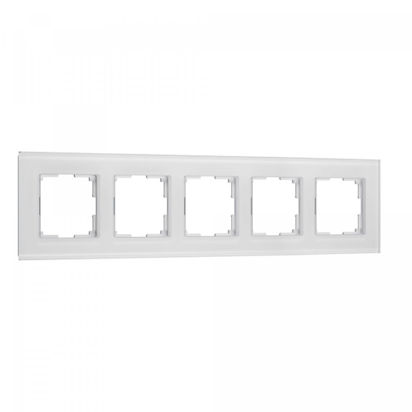 фото Рамка из стекла на 5 постов Senso белый soft-touch W0053101
