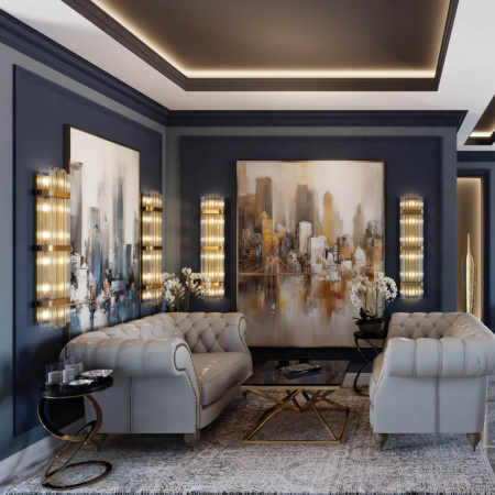 фото Золото/стекло Настенный светильник E14 4*40W высота 810см EMPIRE HALL, арт. 4853/4W