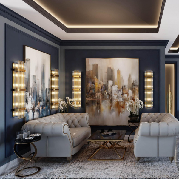 фото Золото/стекло Настенный светильник E14 4*40W высота 810см EMPIRE HALL, арт. 4853/4W