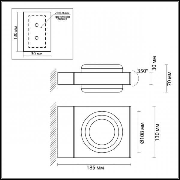 фото Черный/металл Уличный настенный светильник IP54 LED 6W 4000K AC85-265V VART NATURE, арт. 6654/6WL