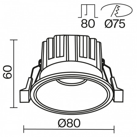 фото Встраиваемый светильник Maytoni Technical Round DL058-12W-DTW-B, черный