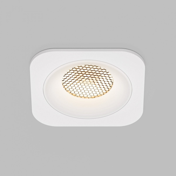 Светильник встраиваемый с антибликовой решеткой Tetro 10W 3000K белый IP44 15276/LED