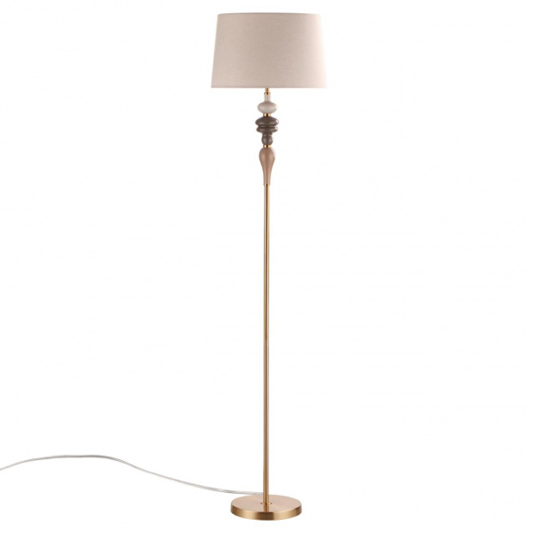 Античн.бронза/беж.абажур/металл/керамика Торшер E27 1*60W HOMI CLASSIC, арт. 5040/1F