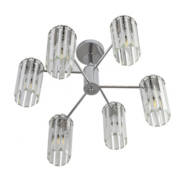 фото Хром/прозрачный, металл/хрусталь Люстра подвесная E14 6*40W 220V FAVLA CLASSI, арт. 8348/6C