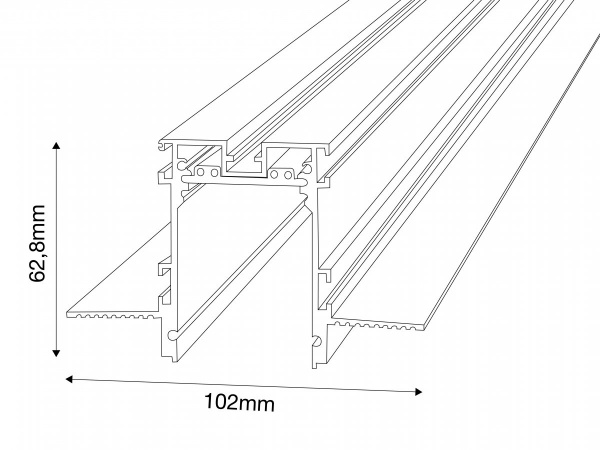 фото Трек SWG SY низковольтный встраиваемый, белый SY-С-SL-601201-RC-2-WH, 2м RU PCB Серебро Муар