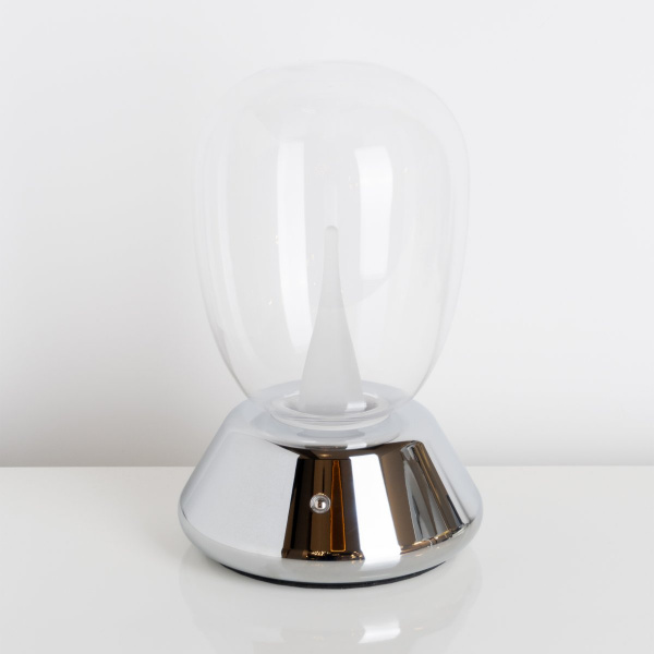 фото Настольная лампа диммируемая 10W 3000K прозрачный/хром Uovo III Lightstar 807904