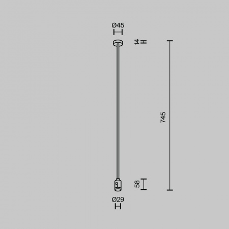 фото Крепление потолочное Длинное / Long 700мм с вводом питания Flarity черный Maytoni Technical TRA159C-B1-B