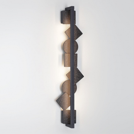 фото Настенный светильник черный/фактура crack ice/металл/акрил поворотный на 360° IP20 LED 12W 3000K 220V GEOS HIGHTECH, арт. 6692/12WL