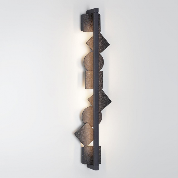 фото Настенный светильник черный/фактура crack ice/металл/акрил поворотный на 360° IP20 LED 12W 3000K 220V GEOS HIGHTECH, арт. 6692/12WL