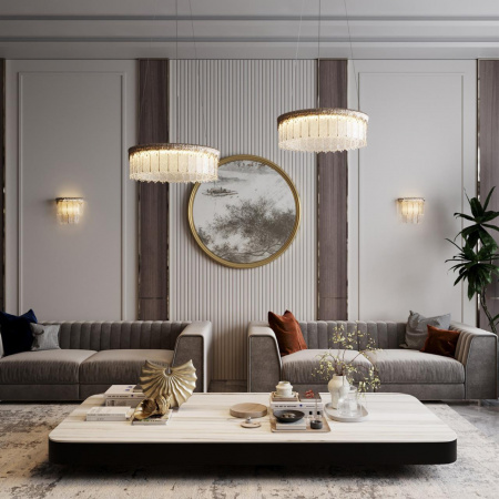 фото Золотой/стекло Люстра LED 60W 3700K 4968Лм CLEO L-VISION, арт. 5091/60L