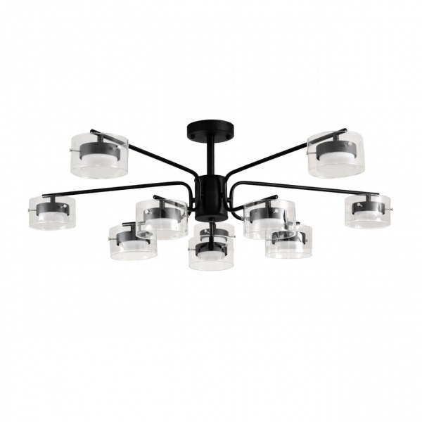 Черный/прозрачный, металл/стекло Светильник потолочный LED GX53 10*7W 220V NATALINA COMFI, арт. 8349/10C
