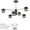 Черный/латунь, металл/акрил Люстра потолочная LED GX53 6*7W 220V LANIKA COMFI, арт. 8240/6C