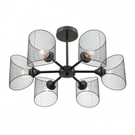 фото Черный металл Люстра потолочная Е27 6*60W 220V TIDINA COUNTY, арт. 8238/6C