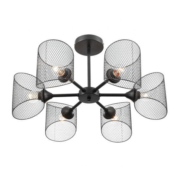 фото Черный металл Люстра потолочная Е27 6*60W 220V TIDINA COUNTY, арт. 8238/6C