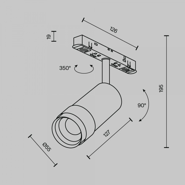 фото Трековый светильник Maytoni Technical Focus Zoom TR211-1-12W3K-Z-B, черный
