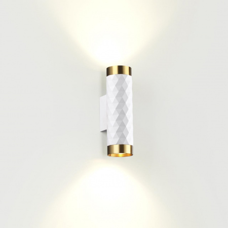 фото Белый/золотистый/металл Настенный светильник IP20 LED GU10 max 2*10W AD ASTRUM HIGHTECH, арт. 4286/2W