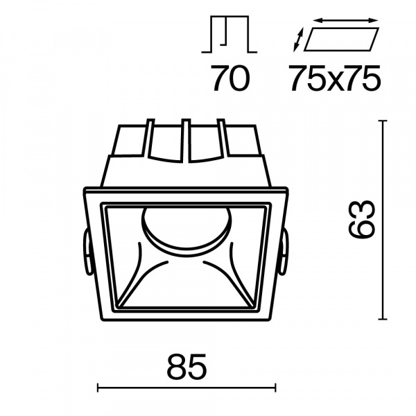фото Встраиваемый светильник Maytoni Technical Alfa LED DL043-01-15W4K-SQ-W, белый