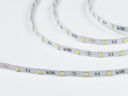 фото Светодиодная лента 5050, 30 LED/м, 7,2 Вт/м, 12В, IP20, Цвет: Нейтральный белый, SWG530-12-7.2-NW-M, катушка 5 м