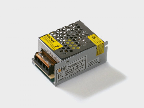 Блок питания SWG для светодиодных лент 12V 35W, S-35-12