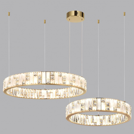 фото Золото/прозрачный/белый/металл/хрусталь/алебастр Люстра LED 80W 3700K CROSSA HALL, арт. 5072/100L