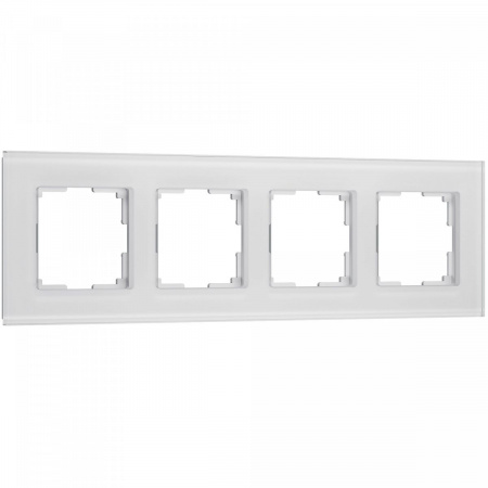 фото Рамка из стекла на 4 поста Senso белый soft-touch W0043101