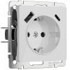 фото Розетка с заземлением, шторками и USB тип A+C (белый акрил) W1171741