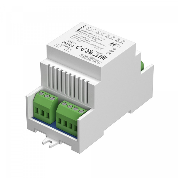 Релейный модуль DALI DT7 четырёхканальный 4x12A DIN 2760Вт Maytoni 721021, белый