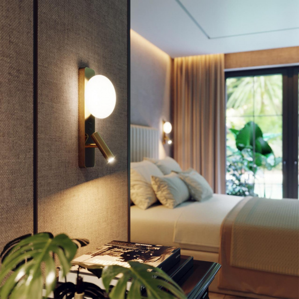 фото Металл/металл бронза Настенный светильник IP20 LED 1*5W + 1*3W ALBERGO HIGHTECH, арт. 7050/5WL