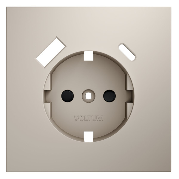Накладка для розетки с заземлением и защитными шторками, с USB A+C, S70 (кашемир)