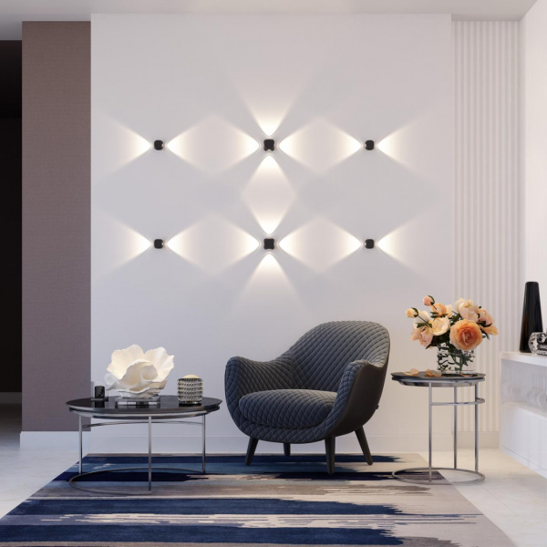 фото Черн/металл Настенный светильник IP54 LED 4W 350Лм 3200K 70° MIKO HIGHTECH, арт. 4222/4WL