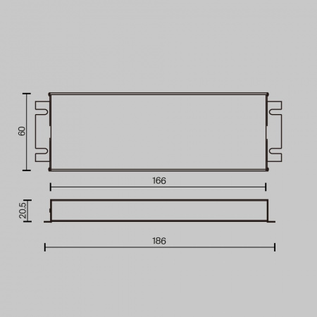 фото Источник напряжения TRIAC 24В 60Вт IP 67 Maytoni 734001, серебро