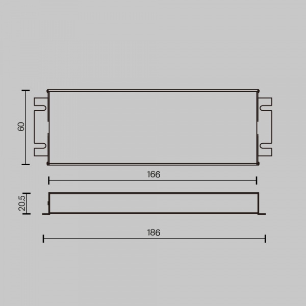 фото Источник напряжения TRIAC 24В 60Вт IP 67 Maytoni 734001, серебро