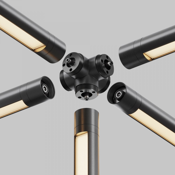 фото Пятиконечный коннектор для системы Shelf без ввода питания Maytoni Technical CA020L5C-B, черный