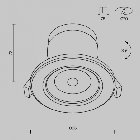 фото Встраиваемый светильник Maytoni Technical Phill DL013-6-L9W, белый