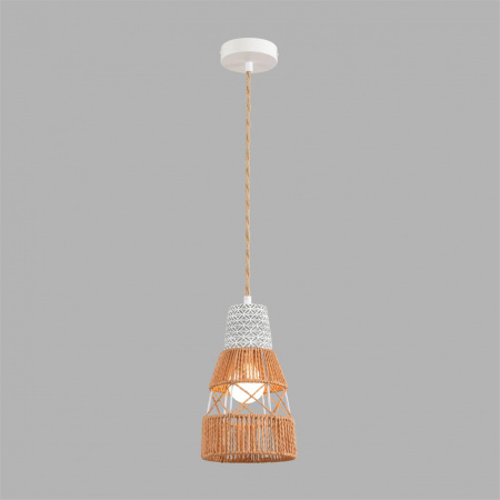 фото Белый/бежевый, цемент/металл/джутовый шнур Подвес E27 LED 10W 220V BOHO ECO, арт. 8367/1B