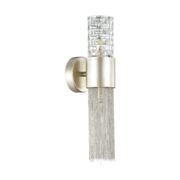 Серебристый/стекло/металл.цепочки Бра G9 2*5W 220V PERLA HALL, арт. 4631/2W