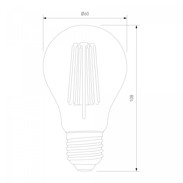 фото Филаментная светодиодная лампа A60 6W 4200K E27 BLE2708