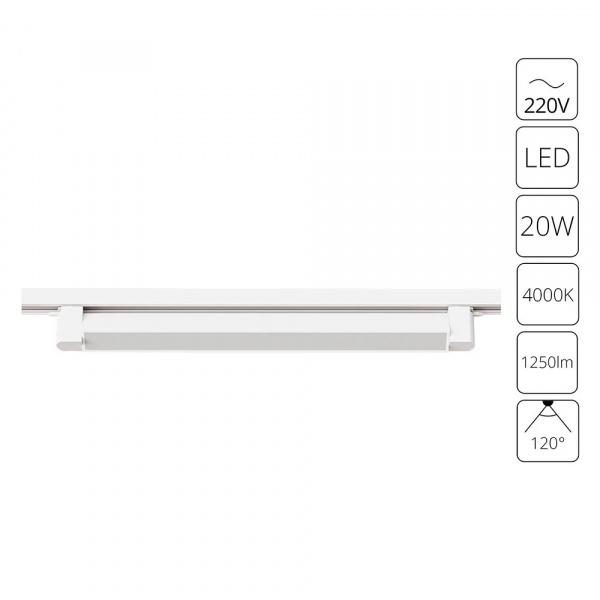 Трековый светильник Arte Lamp LINEETTA A4574PL-1WH
