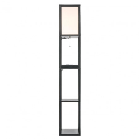 фото Черный/белый, дерево/текстиль Торшер Е27 1*60W 220V PRACTIC COMFI, арт. 8093/1F