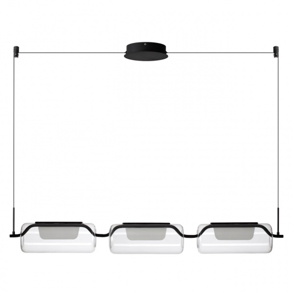 Черный матовый/прозрачный/стекло Люстра LED 30W 3000K KAVIA L-VISION, арт. 5003/30L